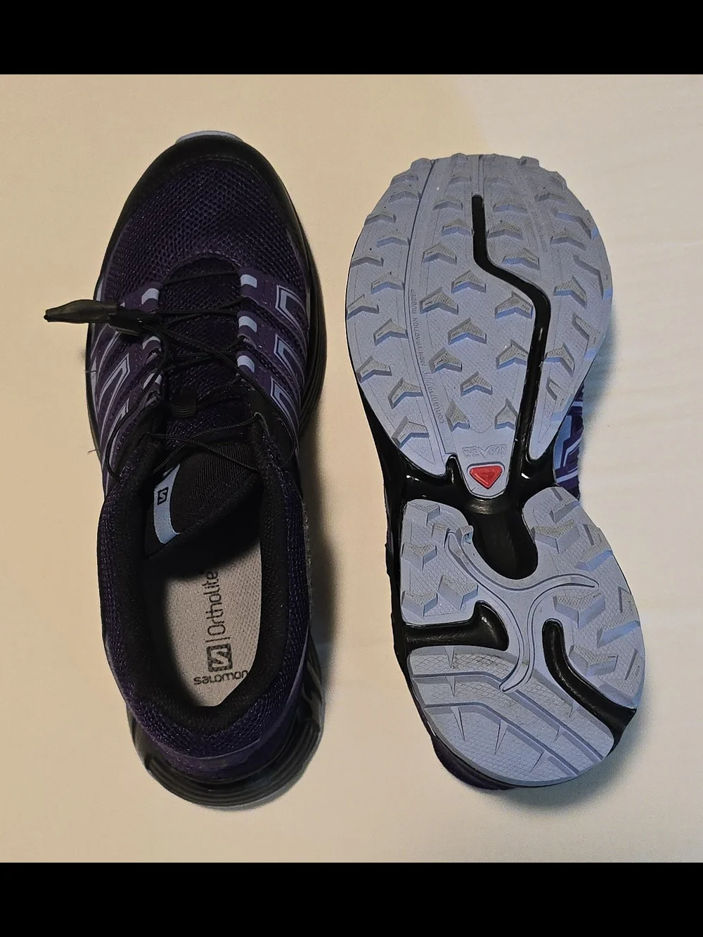 Salomon Women's Purple and Light Blue Trail Sneakers